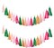 25PCS Green Pink Party Decorations - Tissue Banner Garland & Tropical Banner for Beach, Bachelorette, Hawaiian Luau & Summer Parties